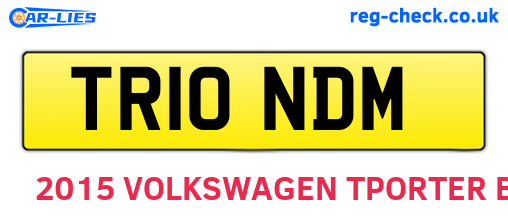 TR10NDM are the vehicle registration plates.