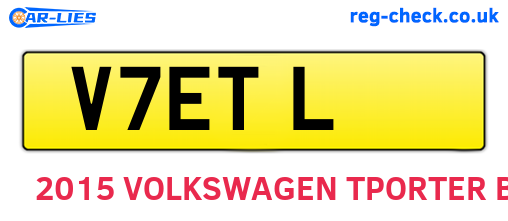 V7ETL are the vehicle registration plates.