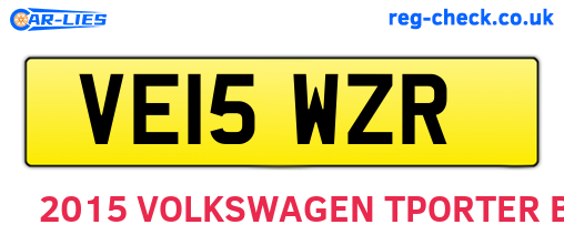 VE15WZR are the vehicle registration plates.