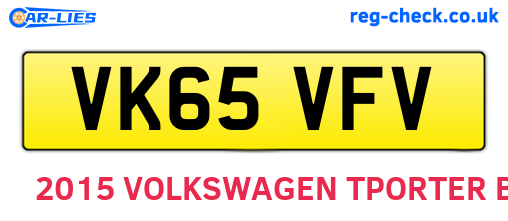 VK65VFV are the vehicle registration plates.