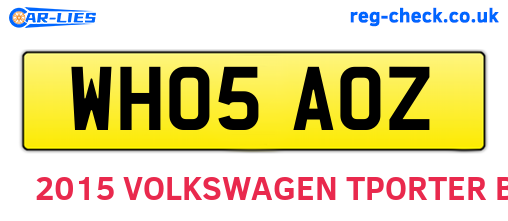 WH05AOZ are the vehicle registration plates.