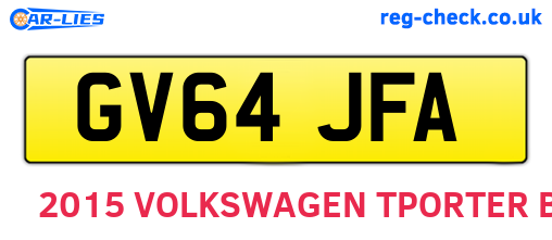 GV64JFA are the vehicle registration plates.