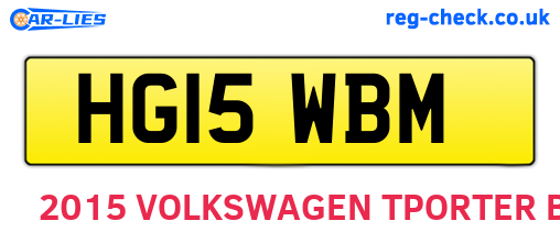 HG15WBM are the vehicle registration plates.