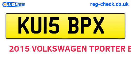 KU15BPX are the vehicle registration plates.