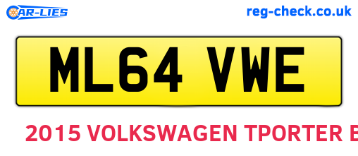 ML64VWE are the vehicle registration plates.