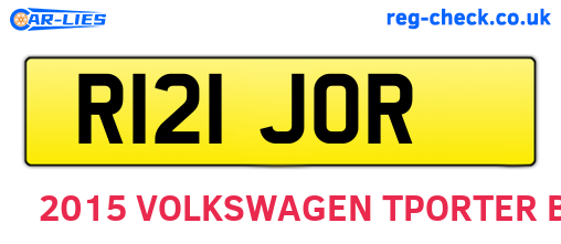 R121JOR are the vehicle registration plates.