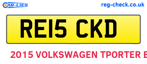 RE15CKD are the vehicle registration plates.