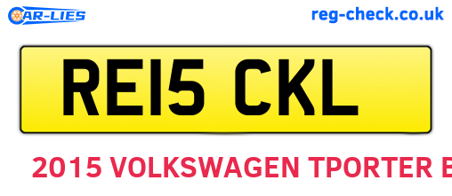 RE15CKL are the vehicle registration plates.