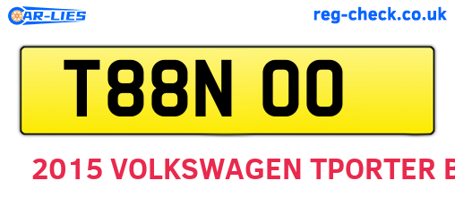 T88NOO are the vehicle registration plates.