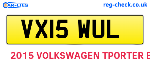 VX15WUL are the vehicle registration plates.