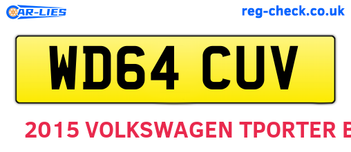 WD64CUV are the vehicle registration plates.