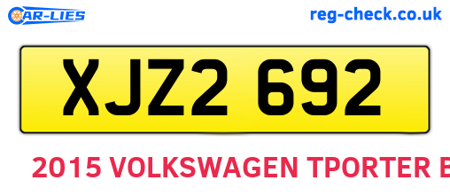 XJZ2692 are the vehicle registration plates.