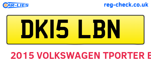 DK15LBN are the vehicle registration plates.