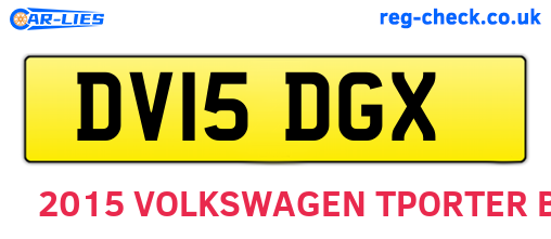 DV15DGX are the vehicle registration plates.