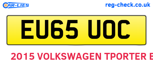 EU65UOC are the vehicle registration plates.