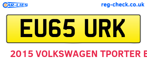EU65URK are the vehicle registration plates.