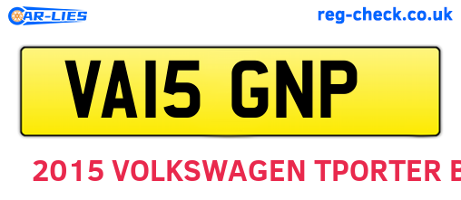 VA15GNP are the vehicle registration plates.