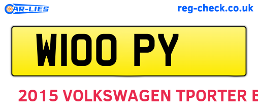 W10OPY are the vehicle registration plates.