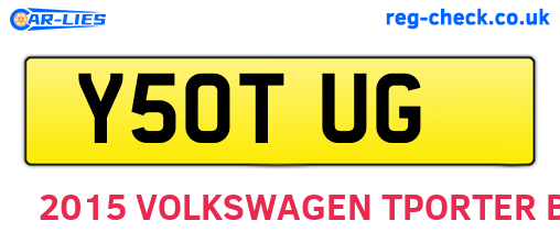 Y50TUG are the vehicle registration plates.