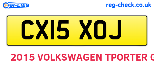CX15XOJ are the vehicle registration plates.