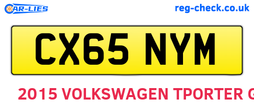 CX65NYM are the vehicle registration plates.