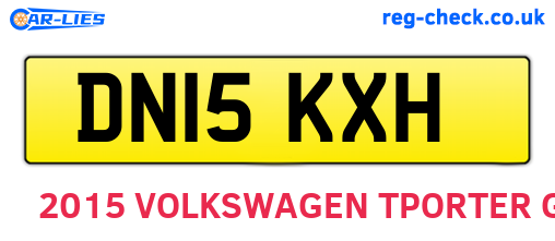 DN15KXH are the vehicle registration plates.