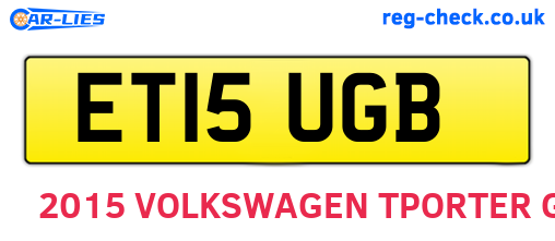ET15UGB are the vehicle registration plates.