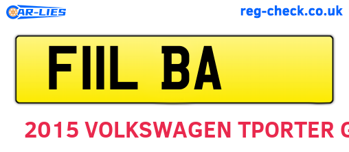 F11LBA are the vehicle registration plates.