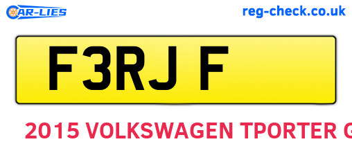 F3RJF are the vehicle registration plates.