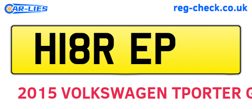 H18REP are the vehicle registration plates.