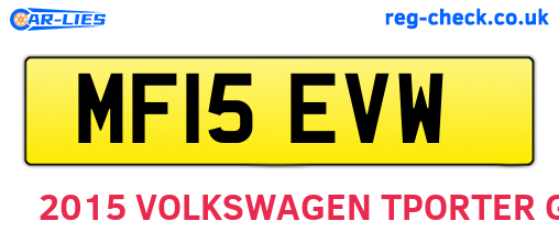 MF15EVW are the vehicle registration plates.