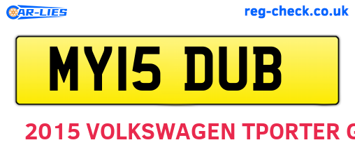 MY15DUB are the vehicle registration plates.