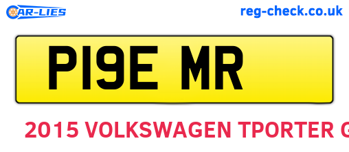 P19EMR are the vehicle registration plates.