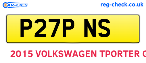 P27PNS are the vehicle registration plates.