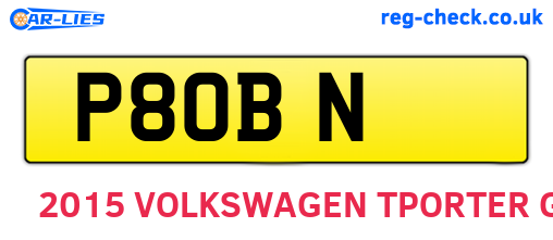 P8OBN are the vehicle registration plates.