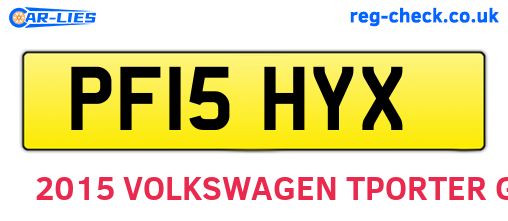 PF15HYX are the vehicle registration plates.