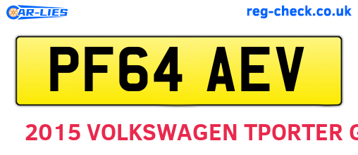 PF64AEV are the vehicle registration plates.