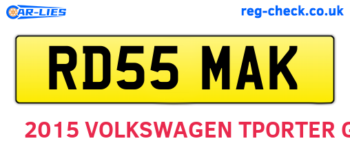 RD55MAK are the vehicle registration plates.