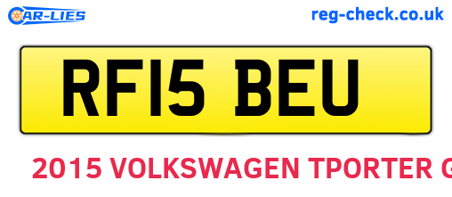 RF15BEU are the vehicle registration plates.