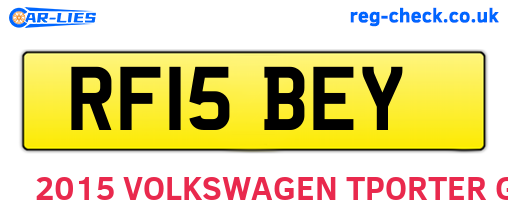 RF15BEY are the vehicle registration plates.