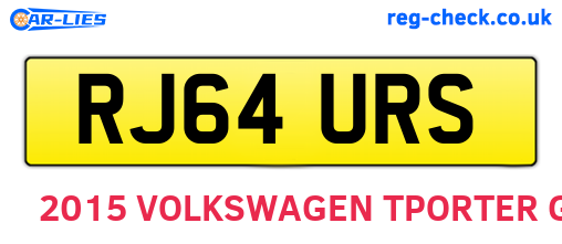 RJ64URS are the vehicle registration plates.