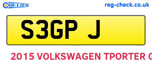 S3GPJ are the vehicle registration plates.