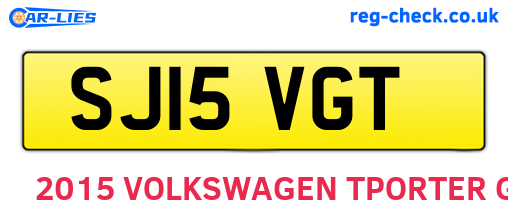 SJ15VGT are the vehicle registration plates.
