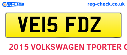 VE15FDZ are the vehicle registration plates.