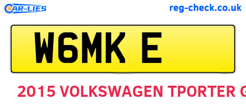 W6MKE are the vehicle registration plates.