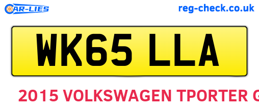 WK65LLA are the vehicle registration plates.