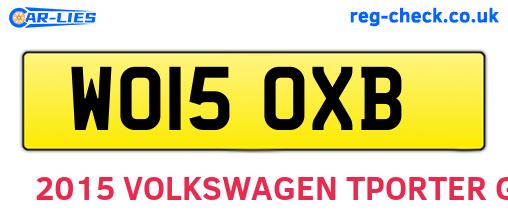 WO15OXB are the vehicle registration plates.