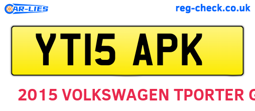 YT15APK are the vehicle registration plates.