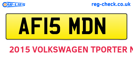 AF15MDN are the vehicle registration plates.
