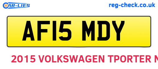 AF15MDY are the vehicle registration plates.